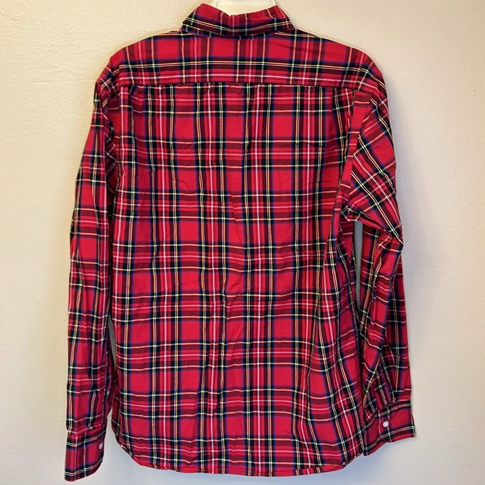 J. Crew Red Plaid Long Sleeve Button Down Shirt Size M